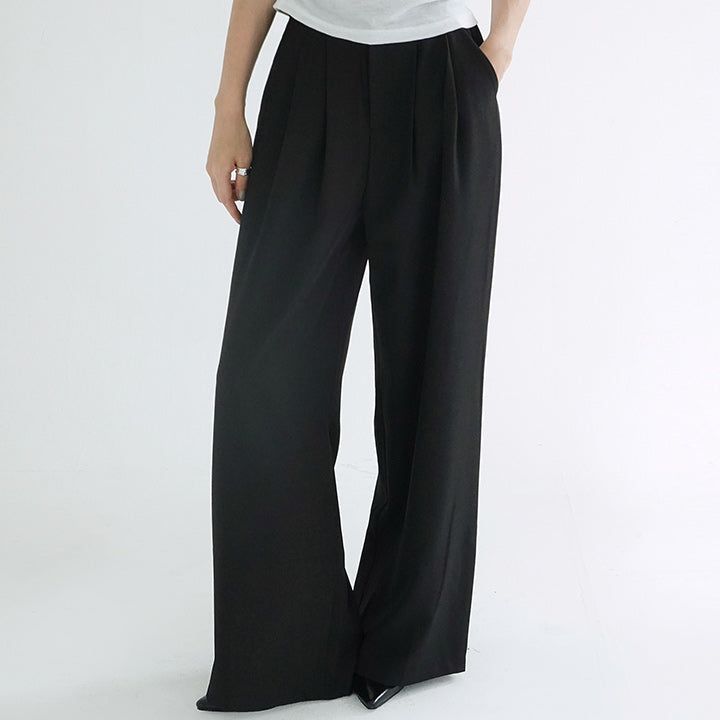 [Baenty] Back-Banding Two-Pleat Wide Slacks - 3 Colors