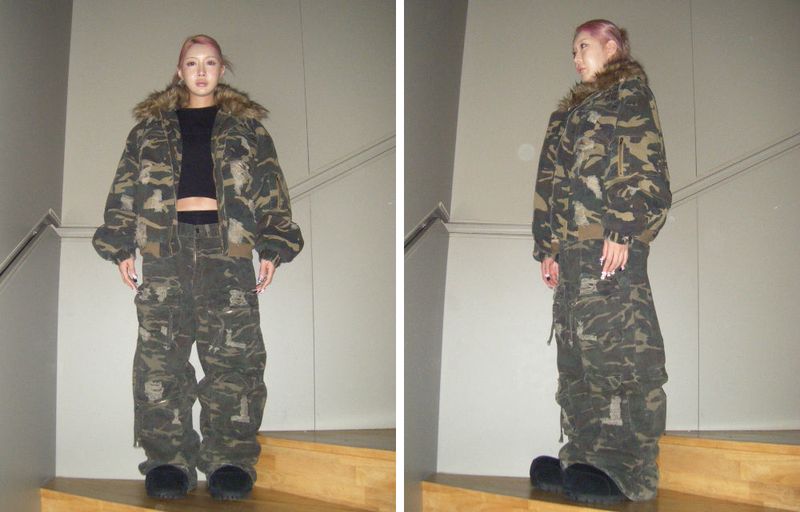 RACCOON PUFFER JACKET-CAMO