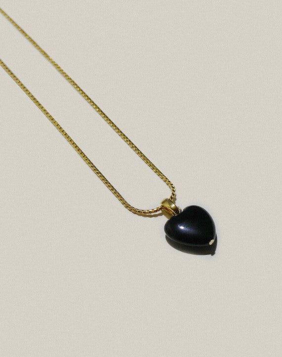 Black Onyx Heart Necklace