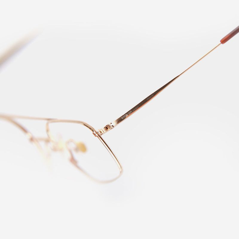 Knouun Square Combi Two-Bridge Glasses ASCENT GD