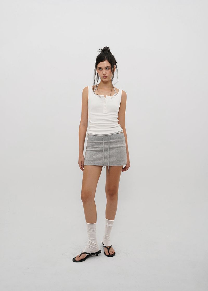 [B-BASIC] Tension Standard Square Henley Neck Sleeveless Top (2 SIZE)