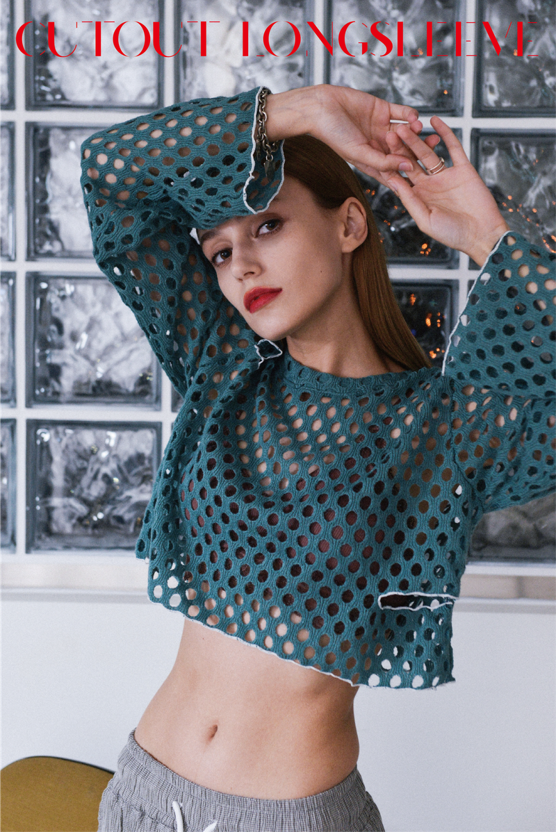 cut out net longsleeve