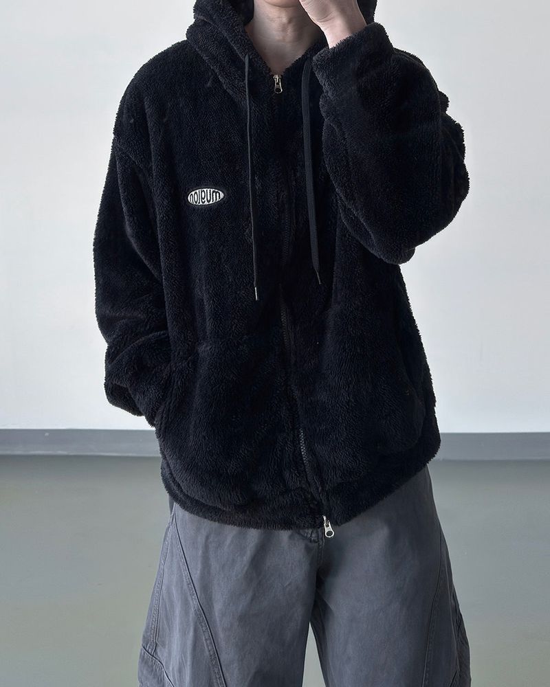 Perrin Fleece Shearling Hood Zip-Up
