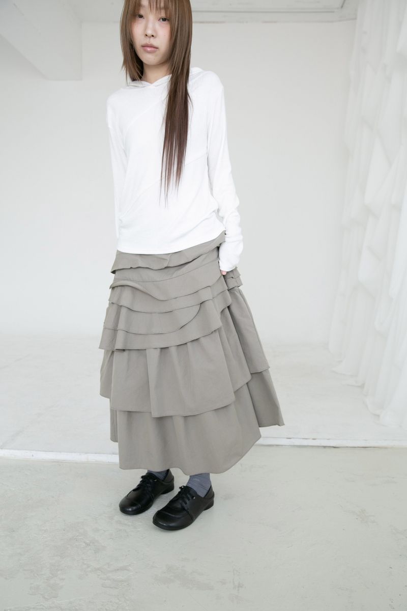 ruffle flare skirt(2colors)