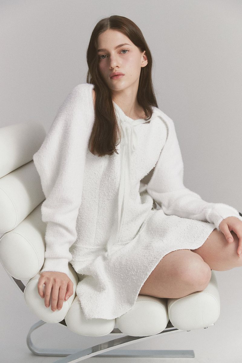 Fur Ribbon Bolero White