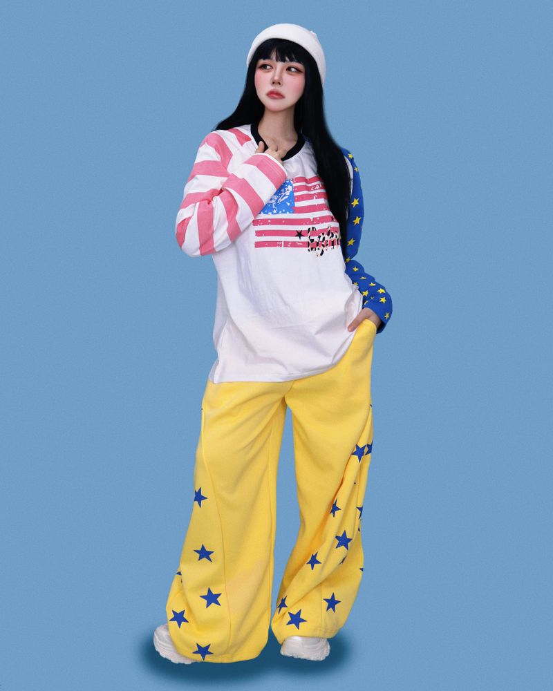 popping-star string wide pants (2color)