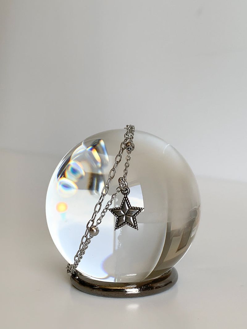 Two chain layered star bracelets
