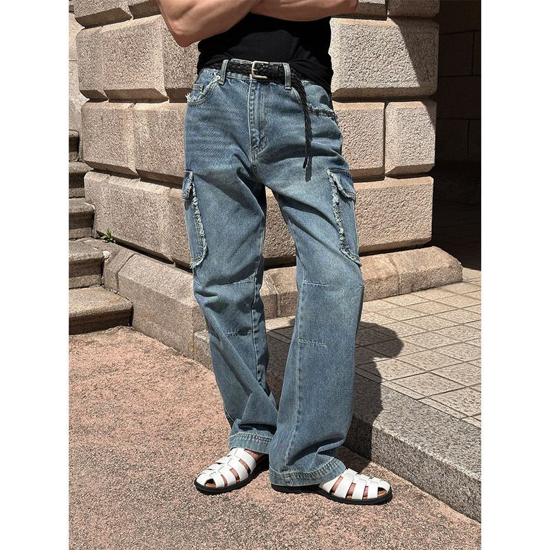 LAURANT（ロラン）の「[Unisex] Fringe cargo denim pants(3color)（Pants）」