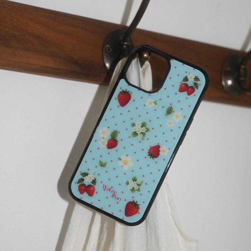 [MADE] fruits dot case (strawberry) - blue
