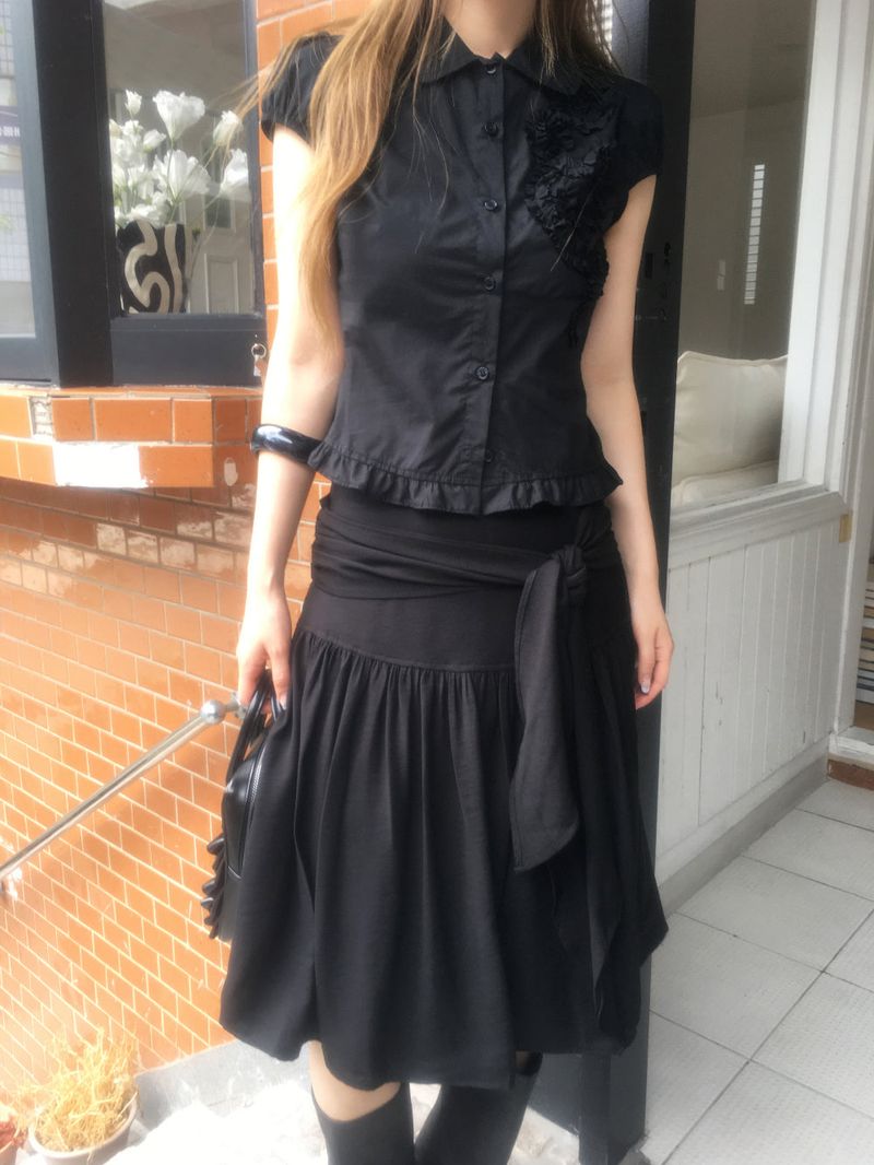 Osaka tie midi skirt