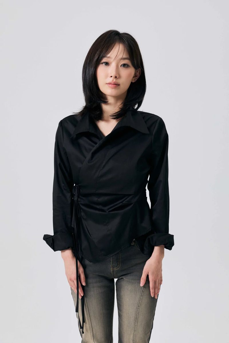 HALO WRAP SHIRT / BLACK