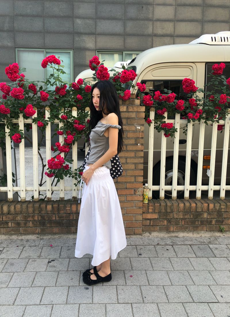Rose Shirring Skirt