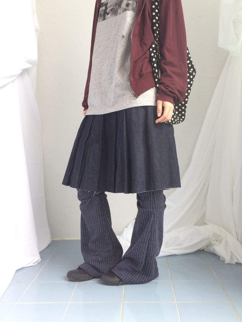 Stripe bootcut banding pants