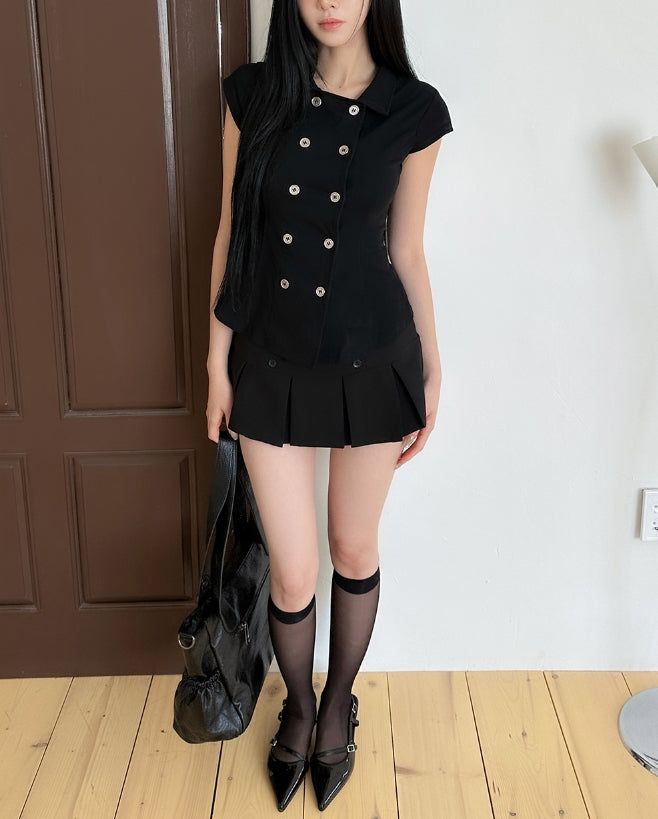 Nishi Double Button Collar Shirt