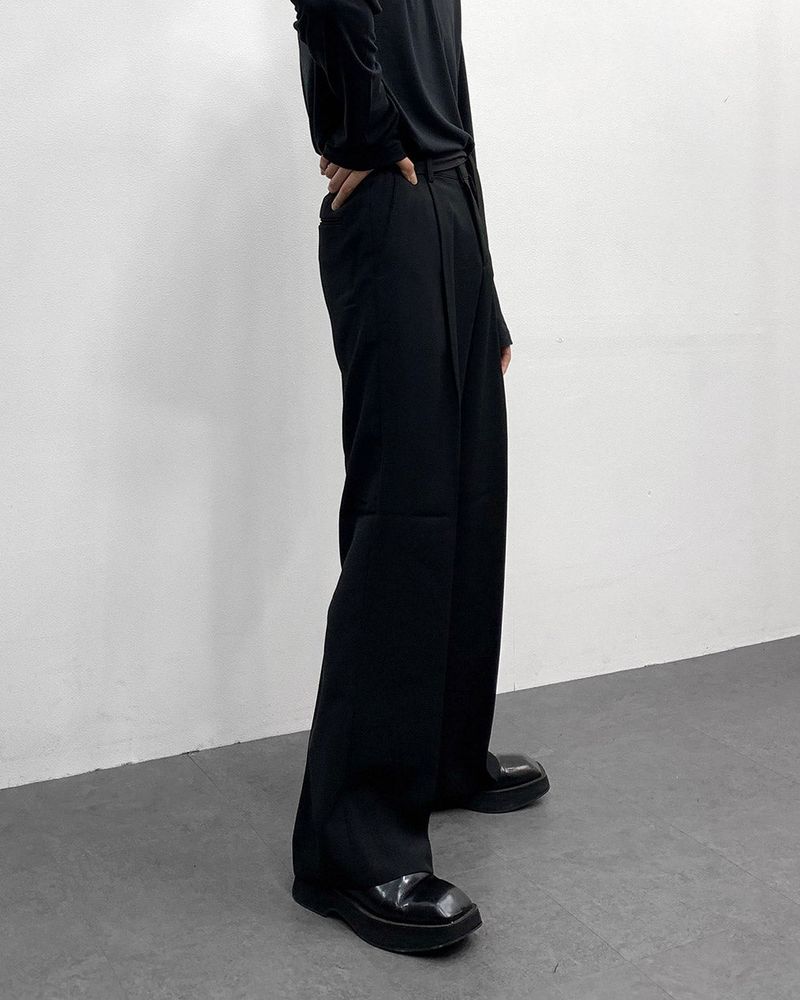 FL Belted Side Banding Wide Slacks (4 colors)