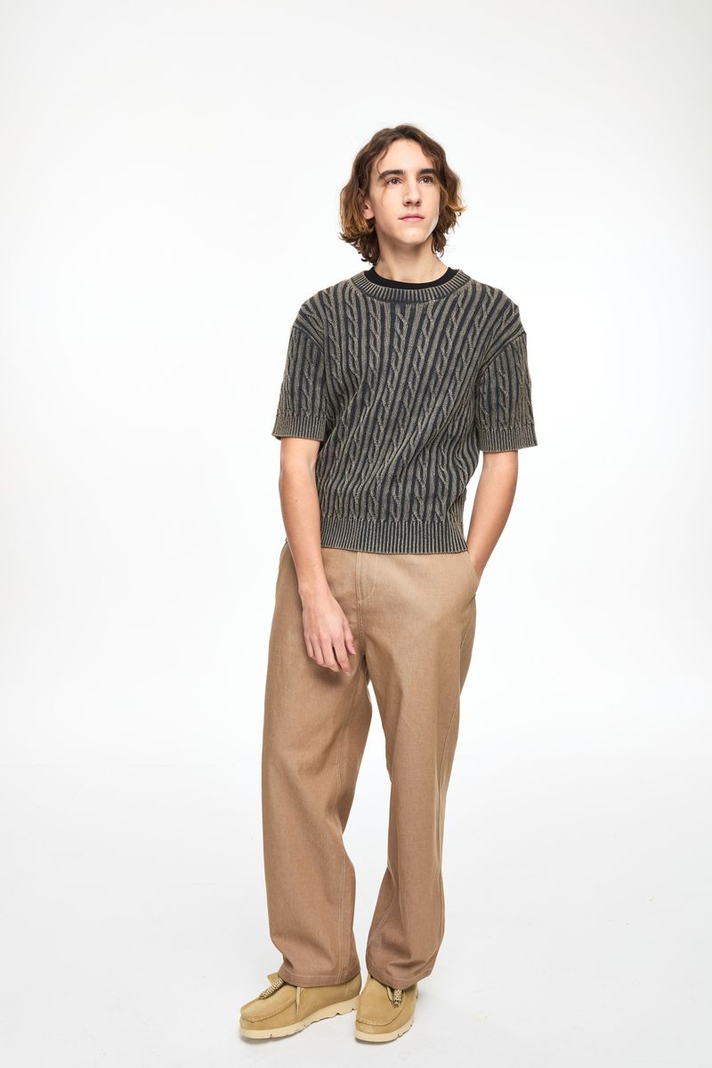 Posh Cable Stone Washing Knit