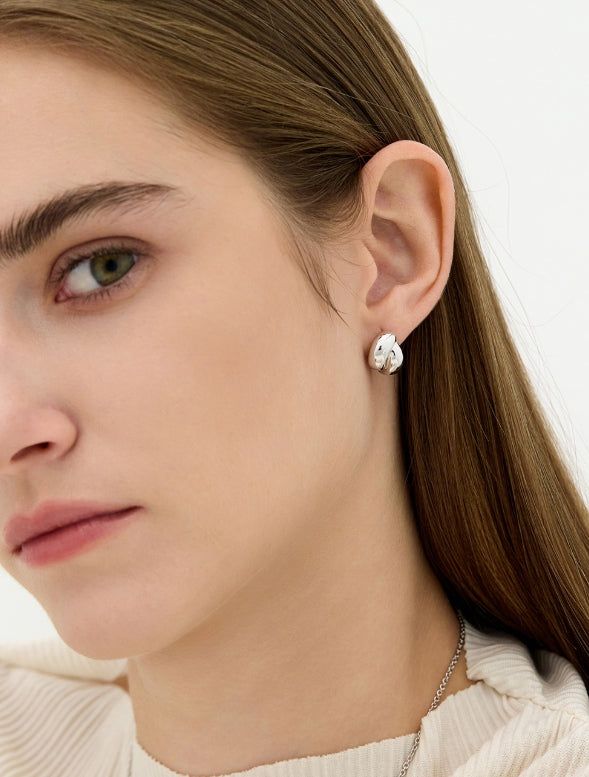 26SS★ Plump Twist NB(W) One-Touch Earrings S