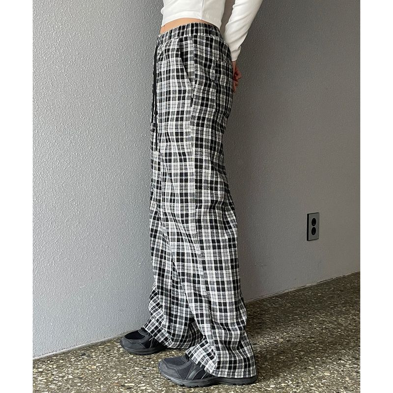 WIDE CHECK BANDING PANTS