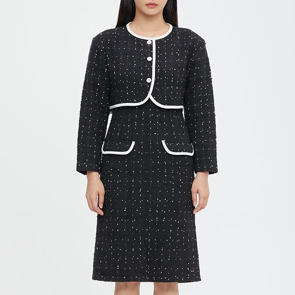 ROMANTIC CROWN(ロマンティッククラウン)の「PURE TWEED DRESS_BLACK(Dresses)」
