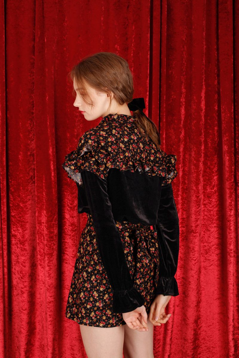 rose velvet blouse