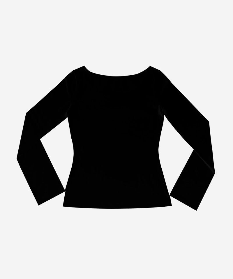 UNZIPPED LOGO T-SHIRT (Cursive ver.) #BLACK