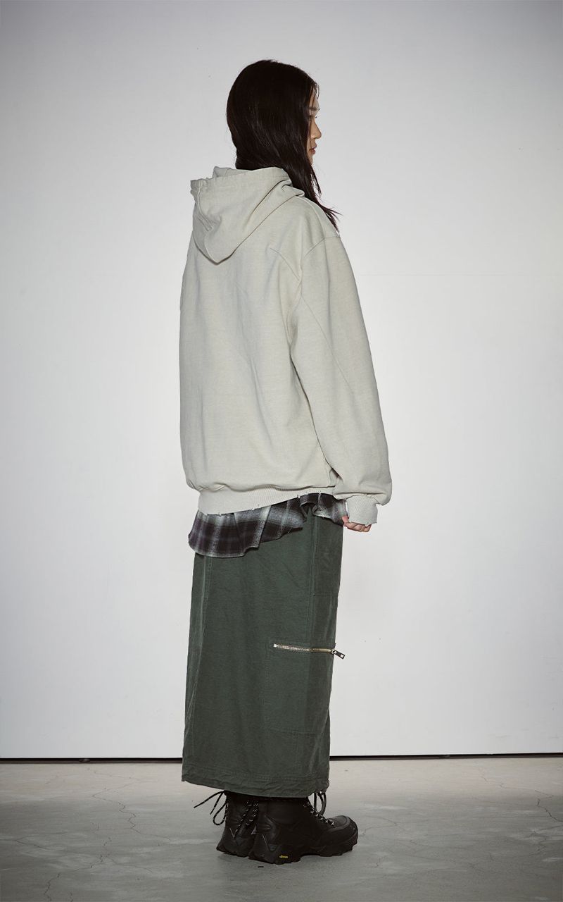 GRAFFITI CRACK HOODIE_BEIGE GRAY