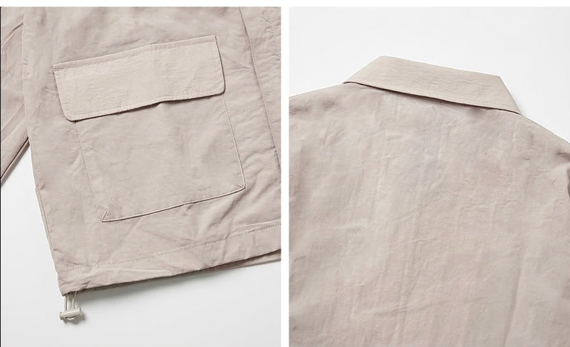 Lightweight Collared Windbreaker Light Beige