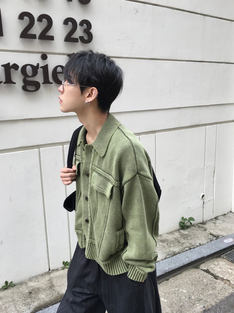 Enmic Trucker Washed Cardigan 2C
