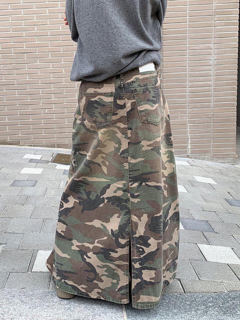CAMOUFLAGE MAXI SKIRT