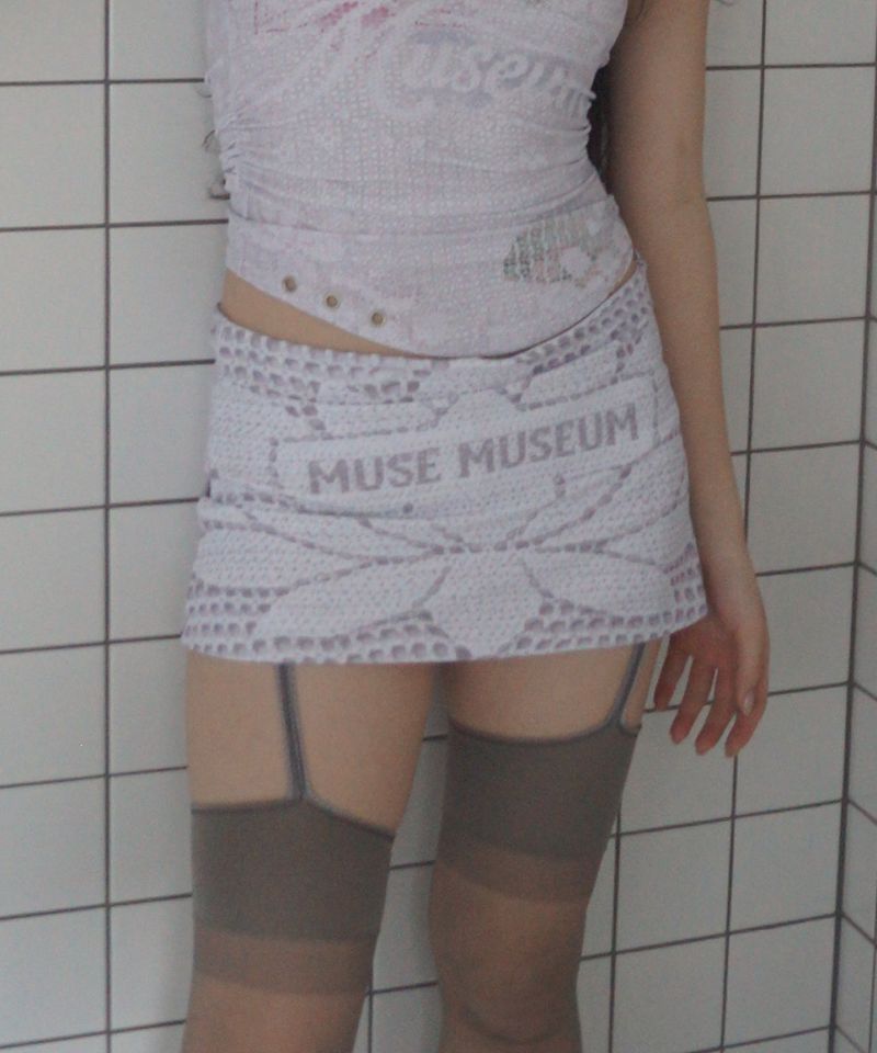 Printed Lace Skirt_Ivory