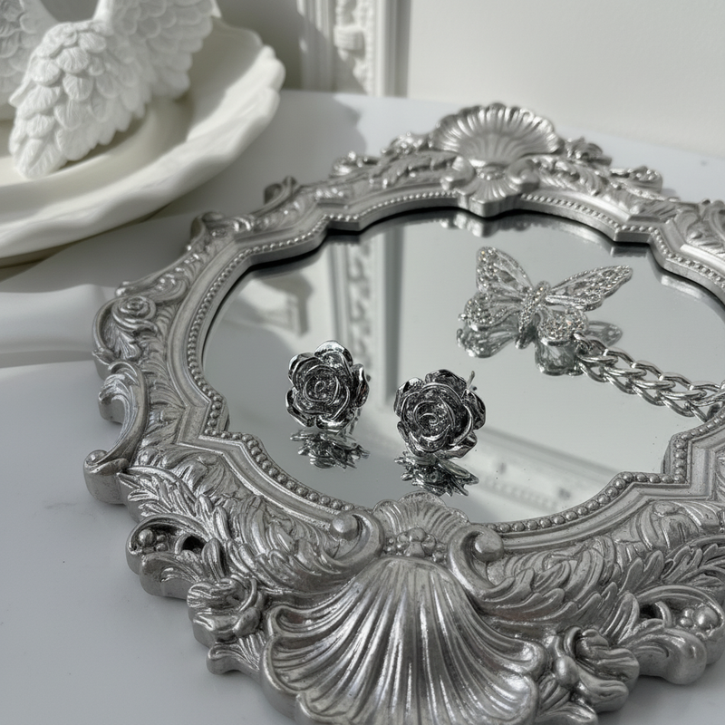 [IVE Yujin Piercing] Metal Rose Piercing - Silver Color