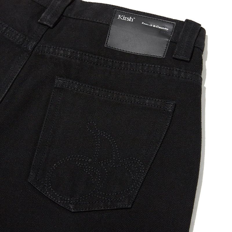CHERRY BASIC NAPPING DENIM PANTS [BLACK]