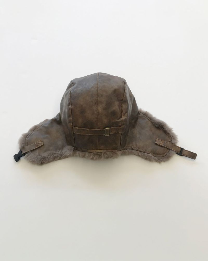 Kyoka Winter Leather Trooper Hat (3color)