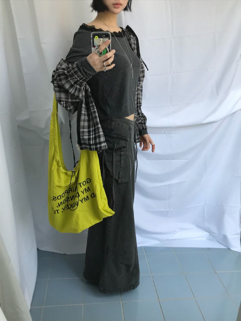 Feminine Flat Neck Long T-Shirt