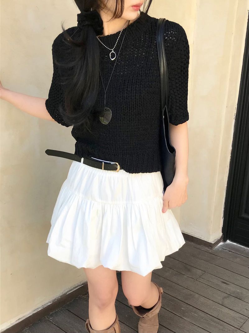 Reve Sand Loose Fit Mesh Half Knit