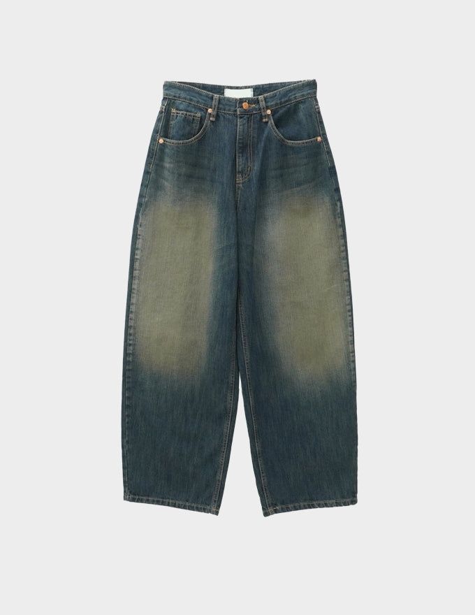Retro washing denim pants