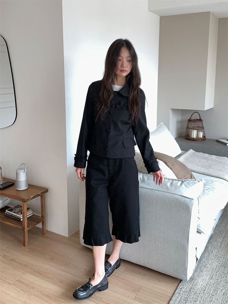 ROUND COLLAR FRILL JACKET (2C)