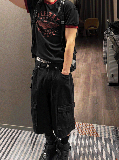 Multi-Pocket Cargo Bermuda Shorts