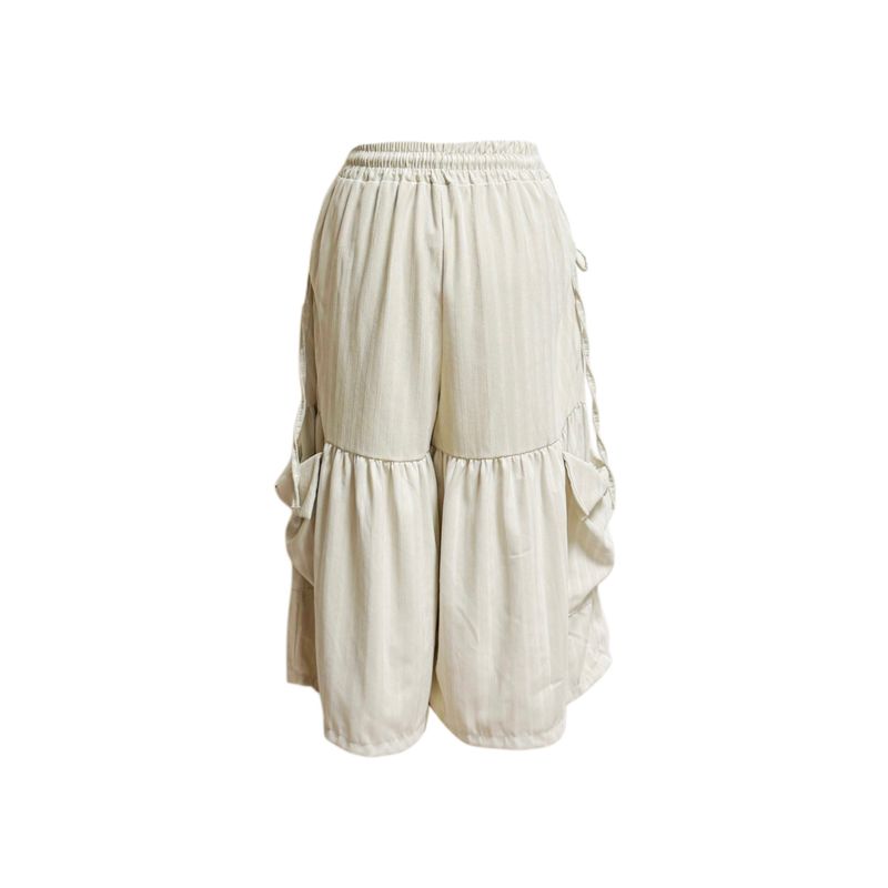 (2color) Ribbon Shirring Pocket Suede Bermuda Pants