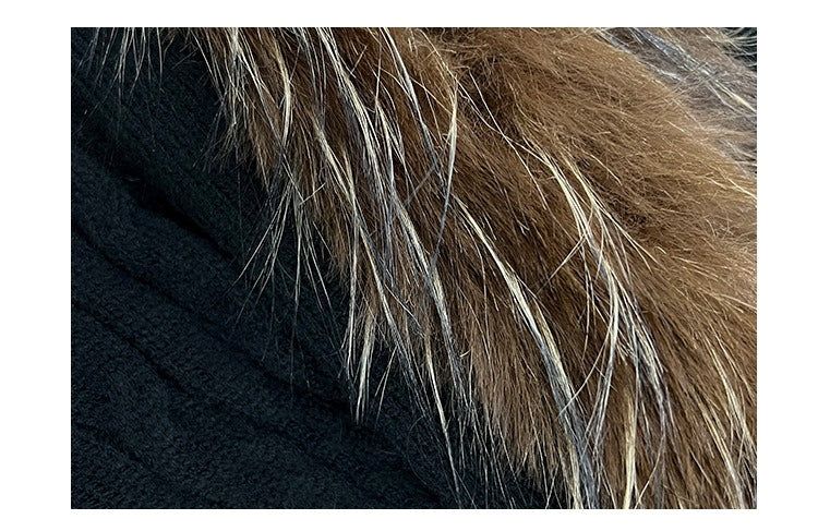 Batwing Fur No Collar Knit Cardigan