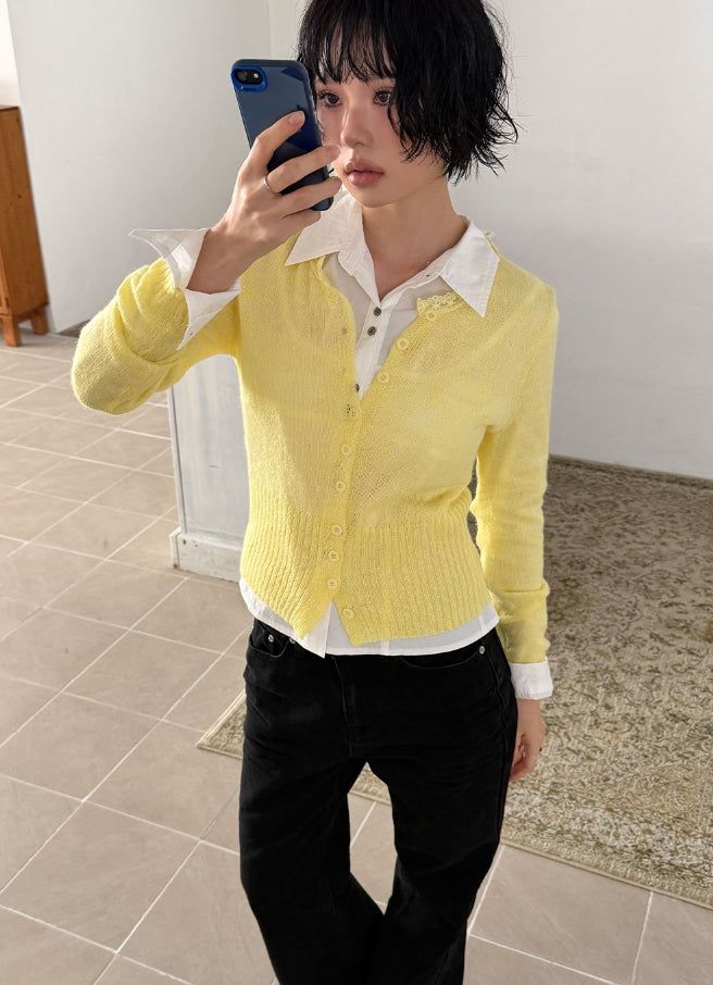 SHEER WAVE CARDIGAN