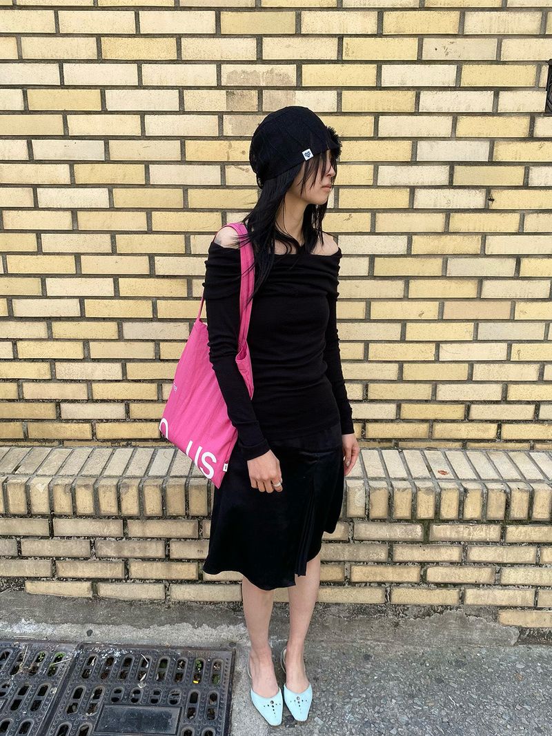 エコ ノーモアバッグ(lime_pink_blue_grey_navy)