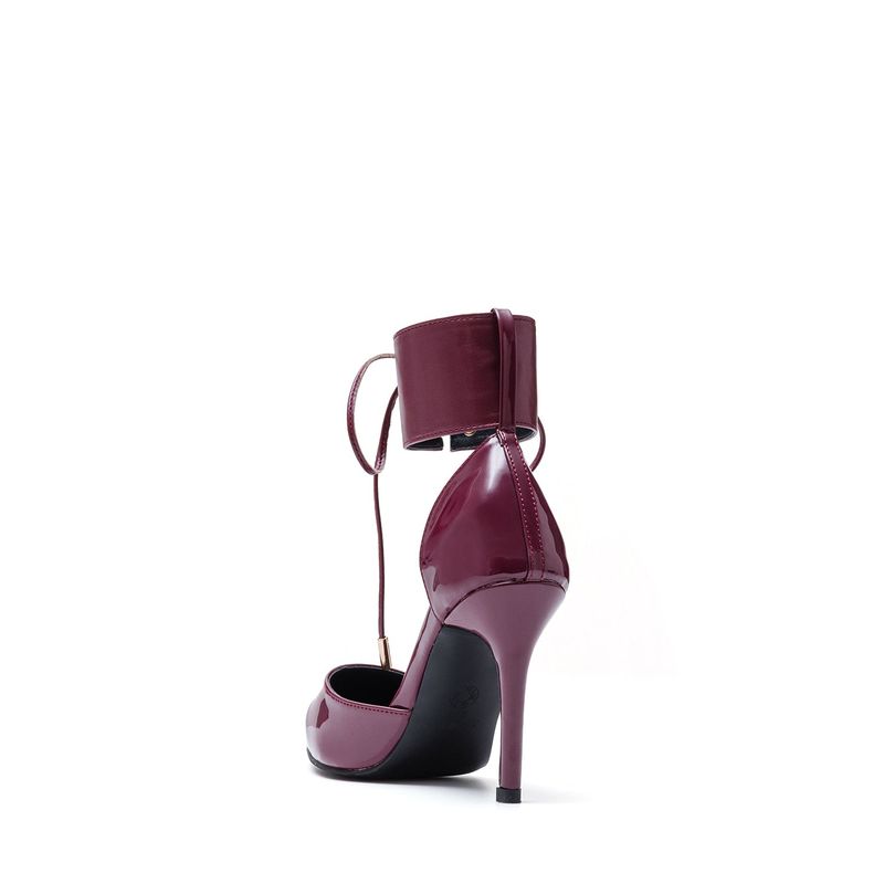 Ankle Point Stiletto Heel(Burgundy)
