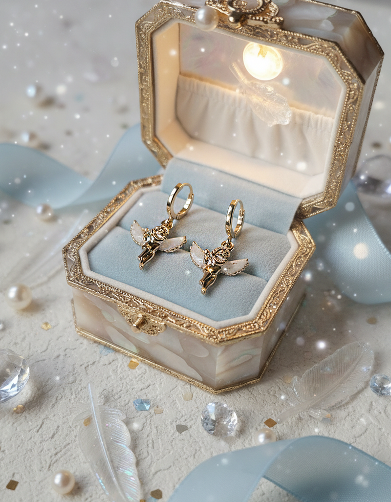 [MEOVV Sooin Earrings] Baby Angel Huggies Earrings - Gold Color
