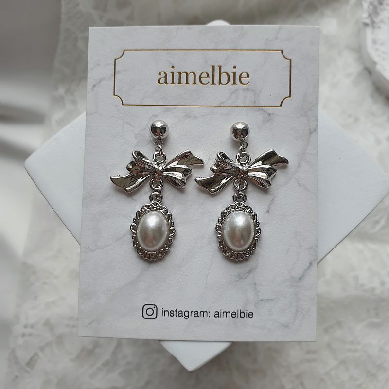 [SNSD Tiffany Earring] Mary Earring - Pearl Version (Silver)