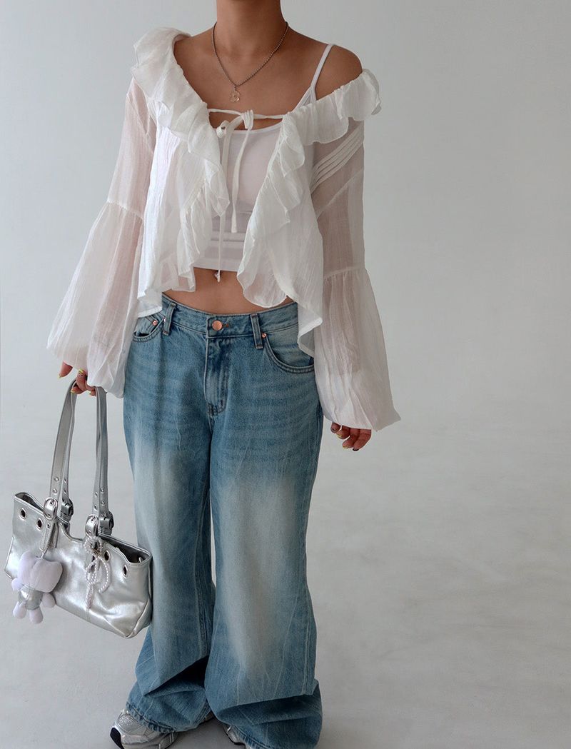 Shade light blue low wide jeans