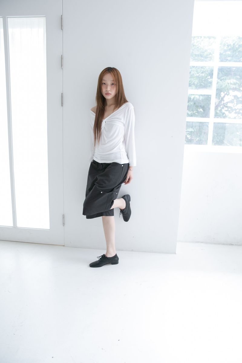 rivet hidden cotton bermuda pants(2colors)