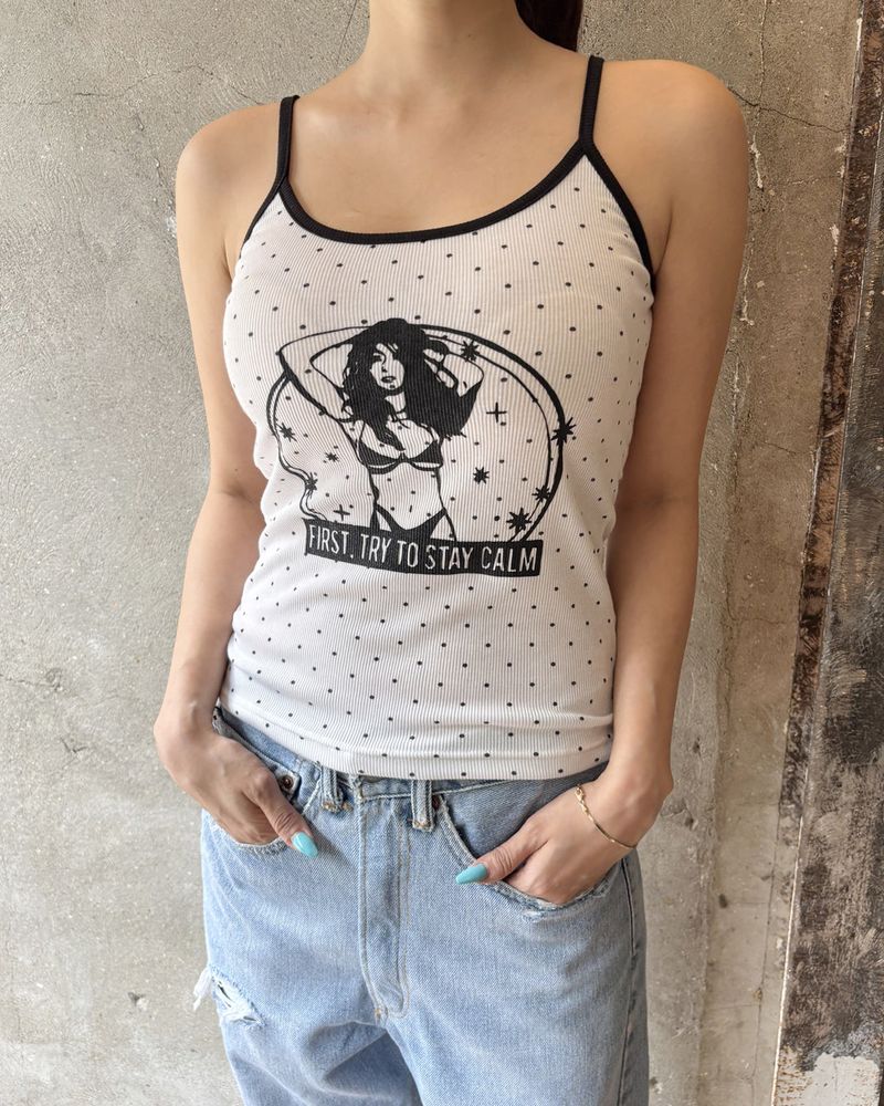 TRY TO STAY CALM Sleeveless (WHITE)