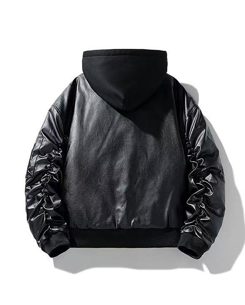 Neren Hood Bomber Leather Padding