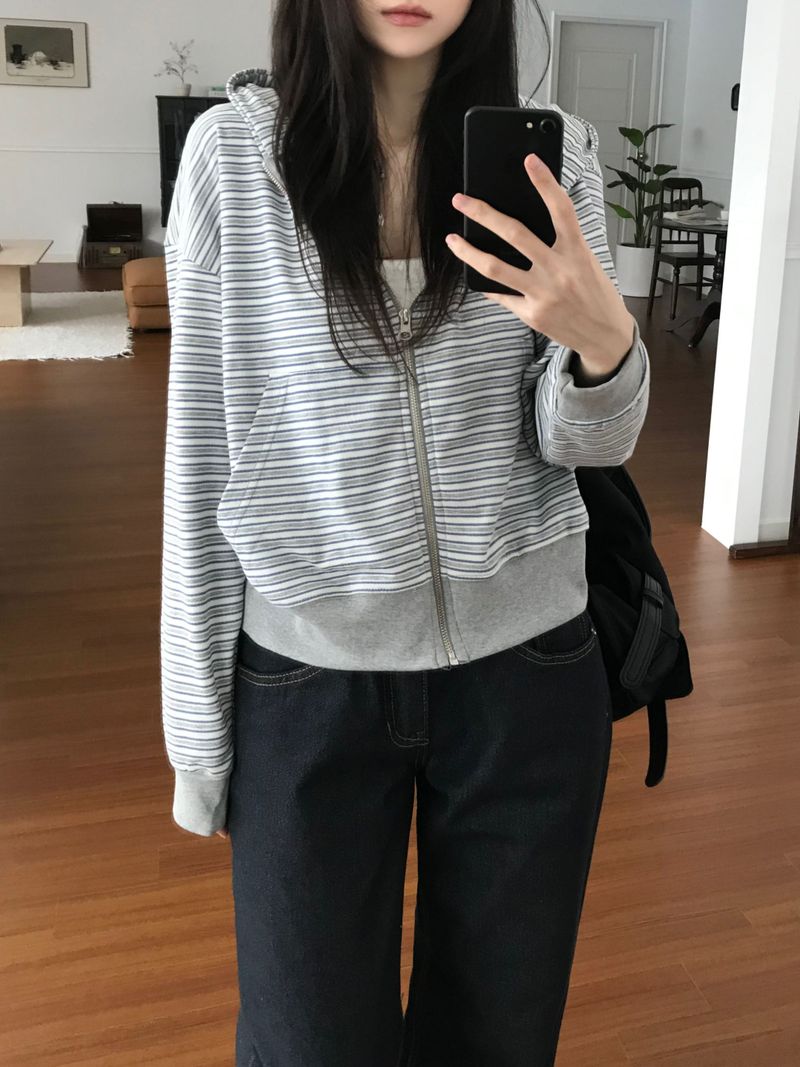 Rage Stripe Hooded Zip-Up (one color)